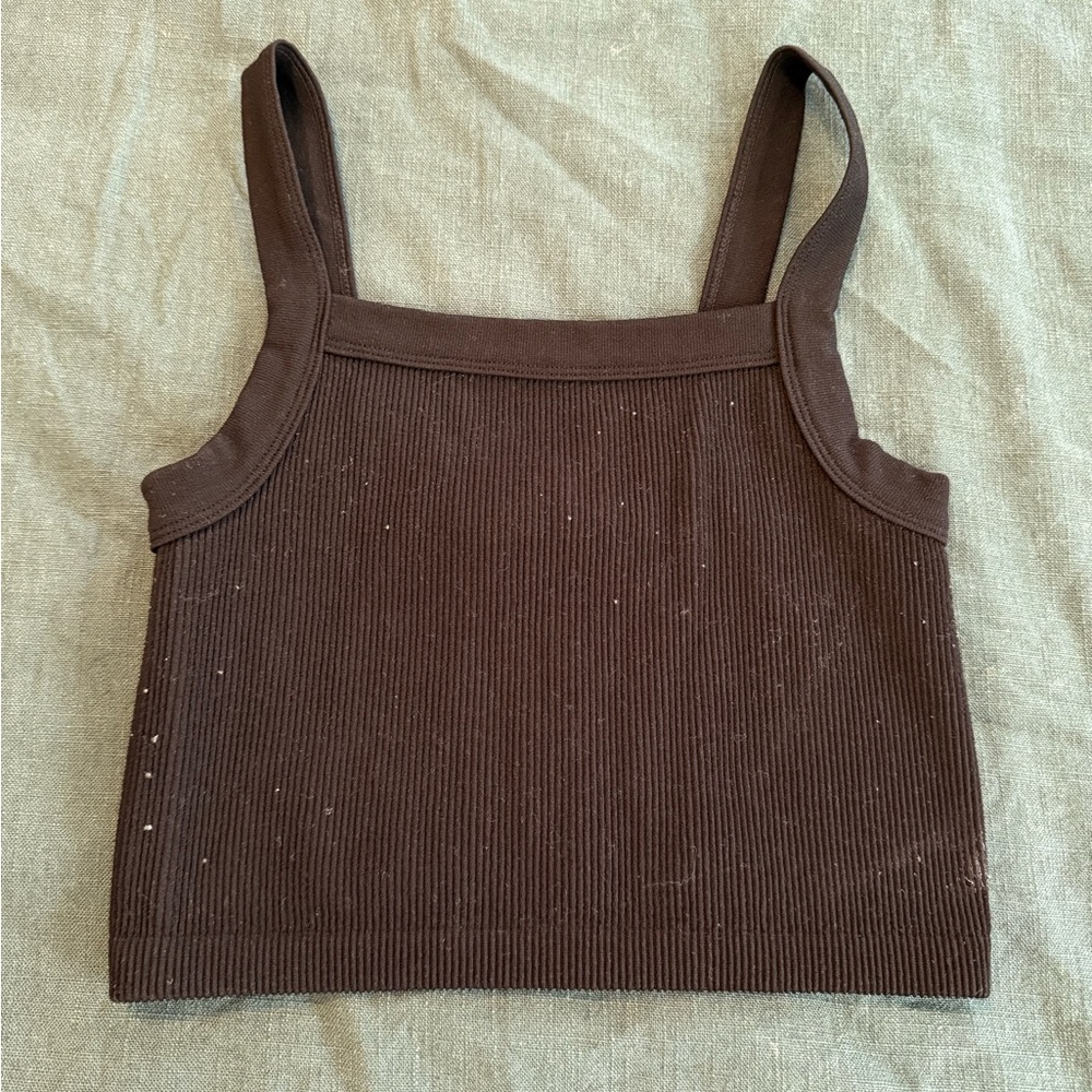 Black Ribbed Women's Tank Top